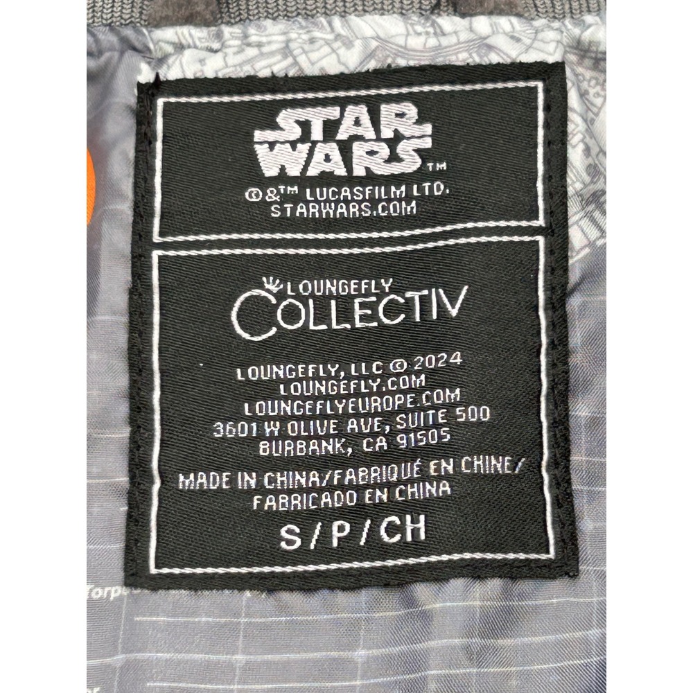 Loungefly Collectiv Star Wars Rebels Varsity Jacket Grey Embroidered Bomber S - Picture 10 of 16